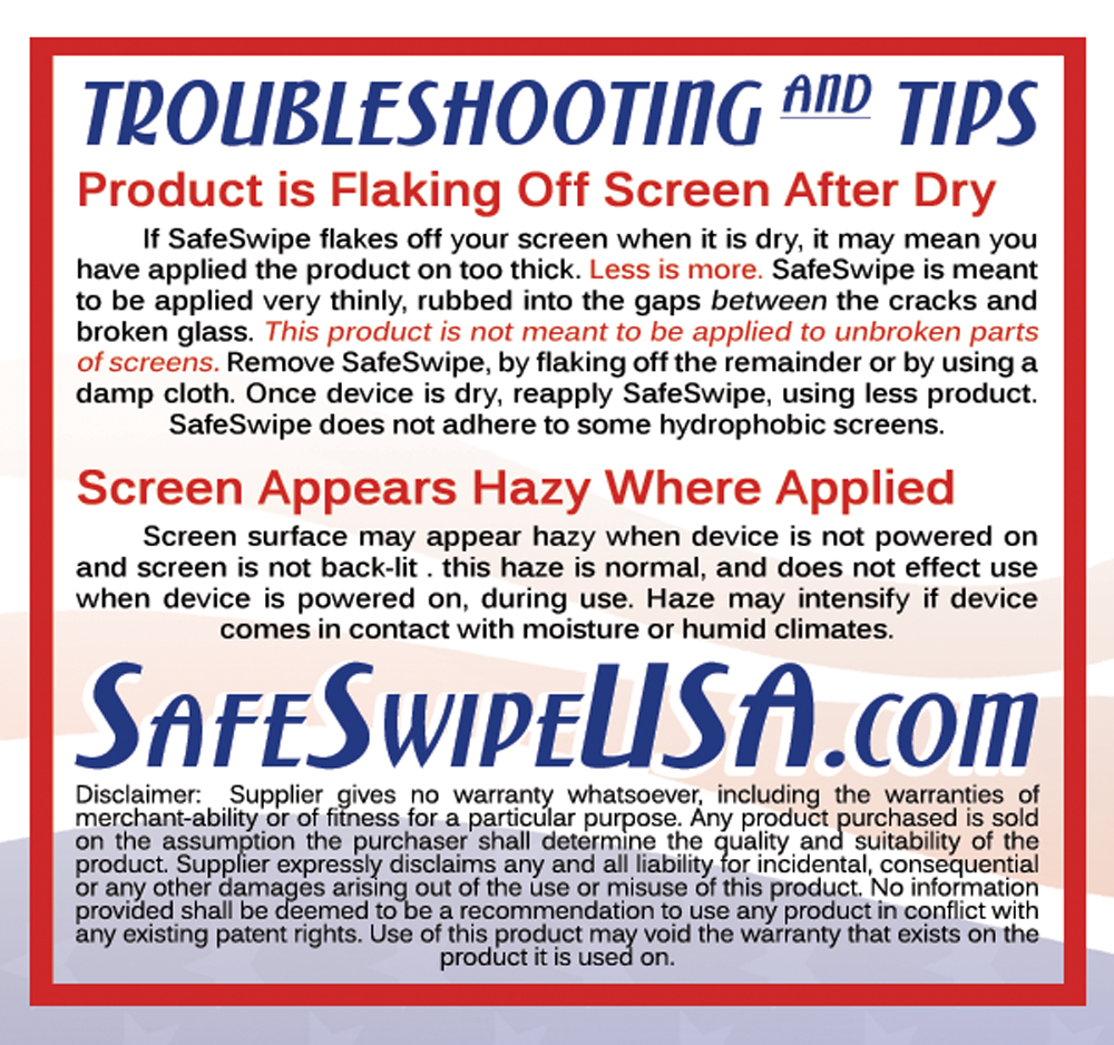 safe Swipe troubleshooting